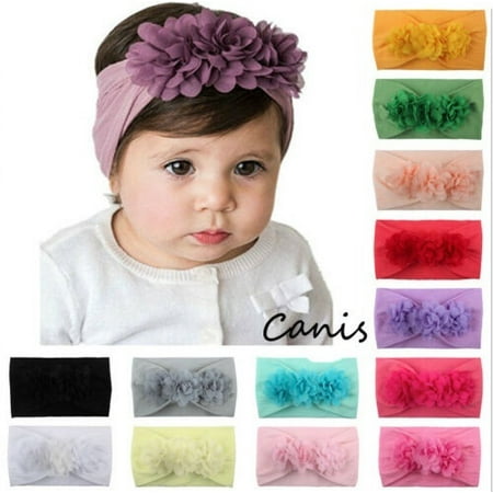 Soft Baby// Girls Kids Toddler Bow Hairband Headband Turban Big Knot Head-Wrap